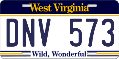 WV license plate DNV573
