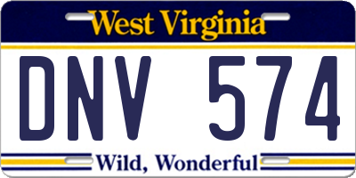 WV license plate DNV574