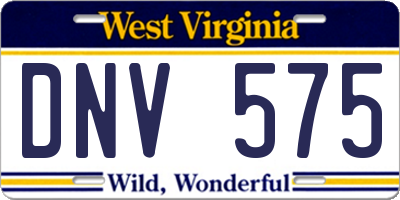WV license plate DNV575