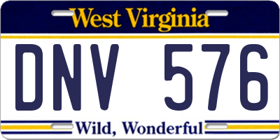 WV license plate DNV576