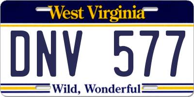 WV license plate DNV577