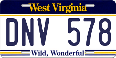 WV license plate DNV578