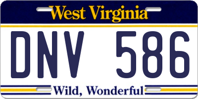 WV license plate DNV586