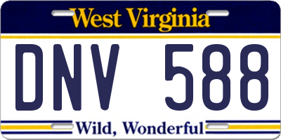 WV license plate DNV588
