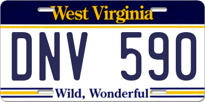 WV license plate DNV590