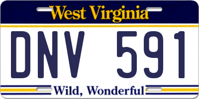 WV license plate DNV591