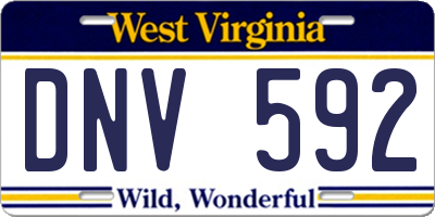 WV license plate DNV592
