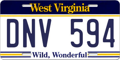 WV license plate DNV594