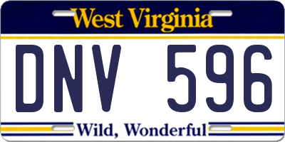 WV license plate DNV596