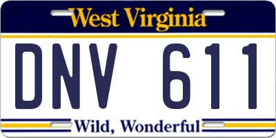 WV license plate DNV611