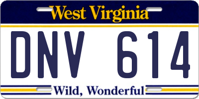 WV license plate DNV614