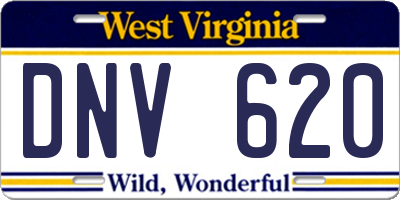 WV license plate DNV620