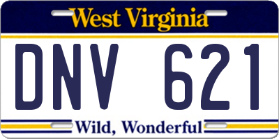 WV license plate DNV621