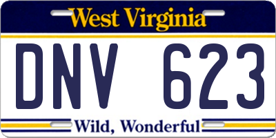 WV license plate DNV623