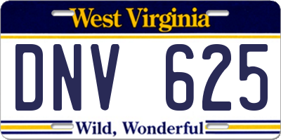 WV license plate DNV625