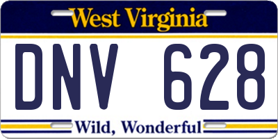 WV license plate DNV628