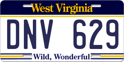 WV license plate DNV629