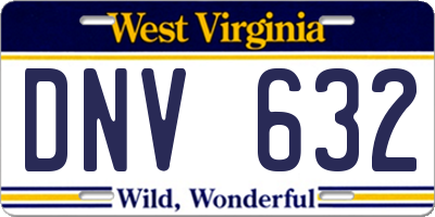 WV license plate DNV632