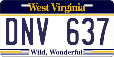 WV license plate DNV637