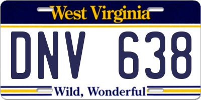 WV license plate DNV638