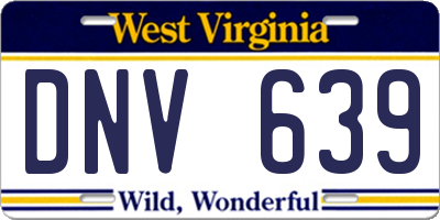 WV license plate DNV639