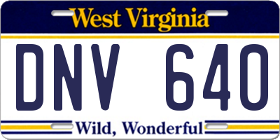 WV license plate DNV640