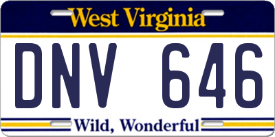 WV license plate DNV646