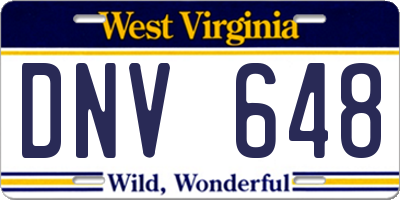 WV license plate DNV648