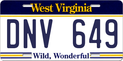 WV license plate DNV649