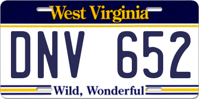WV license plate DNV652