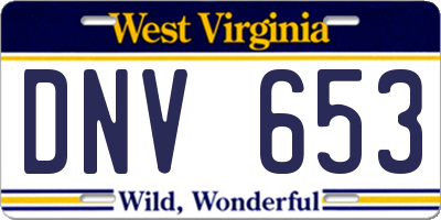 WV license plate DNV653