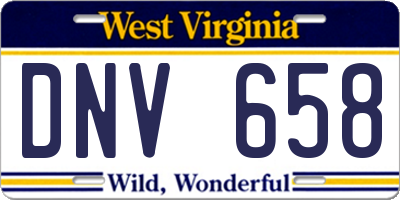 WV license plate DNV658