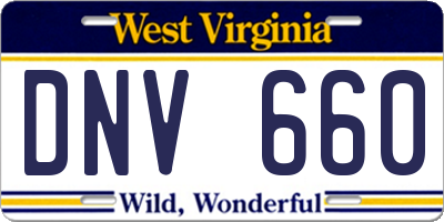 WV license plate DNV660