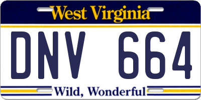 WV license plate DNV664