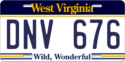 WV license plate DNV676