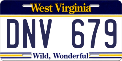 WV license plate DNV679