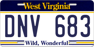 WV license plate DNV683