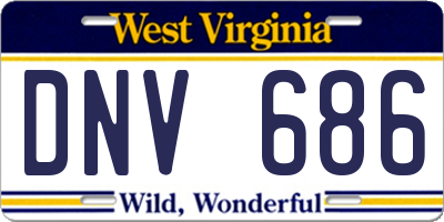 WV license plate DNV686