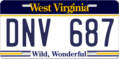WV license plate DNV687
