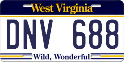 WV license plate DNV688