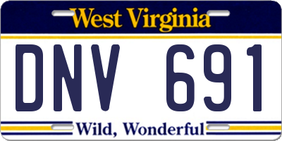 WV license plate DNV691