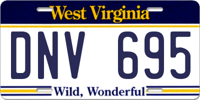 WV license plate DNV695