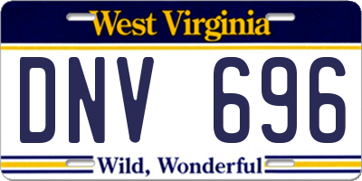 WV license plate DNV696