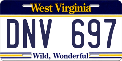 WV license plate DNV697