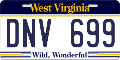 WV license plate DNV699