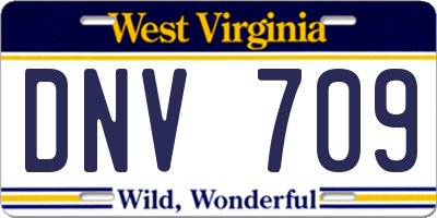 WV license plate DNV709