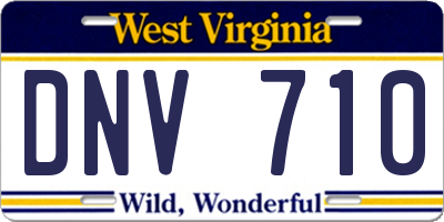 WV license plate DNV710
