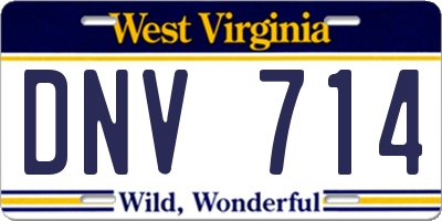 WV license plate DNV714