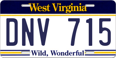 WV license plate DNV715