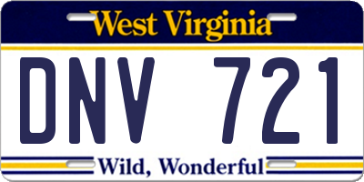 WV license plate DNV721